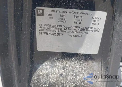 2009 Chevrolet Impala Ls z USA, uszkodzony, nr VIN 2G1WB57K491227677